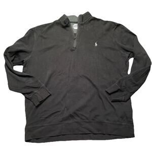 Polo Ralph Lauren Luxury Jersey Quarter Zip Pullover Mens XLT Black
